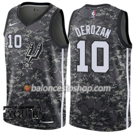 Camiseta Niños NBA San Antonio Spurs DeMar DeRozan 10 Nike City Edition Negro Swingman